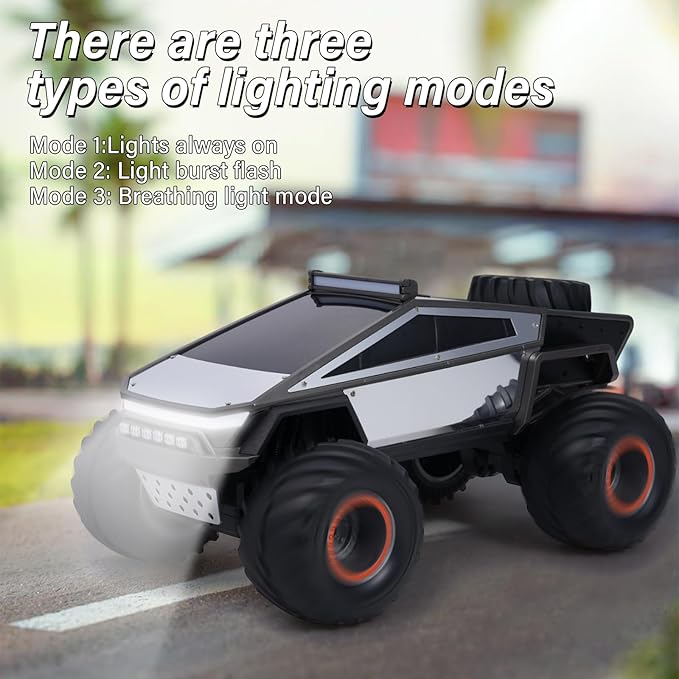 Remote Control Pickup Truck Style Toy car,1:12 Scale with Alloy Shell Lights and Sounds, 2.4GHz All Terrain Toy Car with Rechargeable Battery，for Boy Kids Adults Monster Truck Toys
