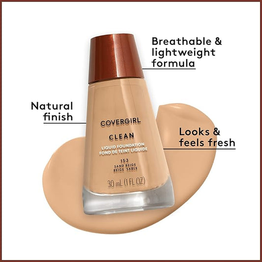 COVERGIRL Clean Makeup Foundation Tawny 165, (packaging may of 3) 1 oz