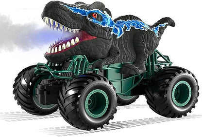Bennol 2.4GHz Dinosaur Remote Control Car Toys for Kids Boys 4-7 5-7 8-12, RC Dinosaur Car Toys with Light, Sound, Spray, Indoor Outdoor Toys Gifts for 3 4 5 6 Year Old Boys, RC Car Toys for Boys