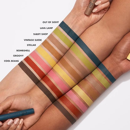 e.l.f. No Budge Matte Shadow Stick, One-Swipe Cream Eyeshadow Stick, Long-Wear & Crease Resistant, Matte Finish, Bombshell