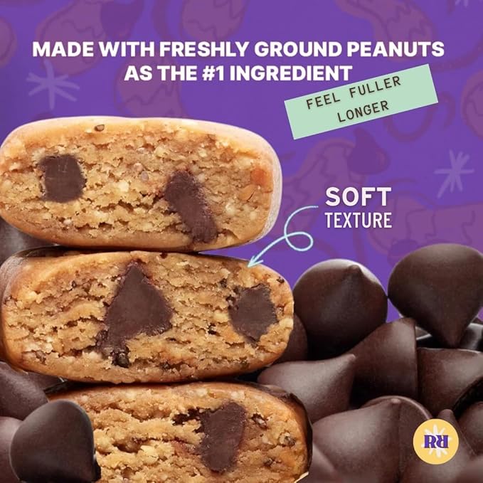 Raw Rev Vegan Protein Bars- Peanut Butter Dark Chocolate & Sea Salt, 12 bars, Non-GMO, Plastic-Neutral, Nothing Artificial, Glo Formula, Gluten-Free, Keto-Friendly, Paleo, Kosher, No Sugar Alcohols, No Stevia