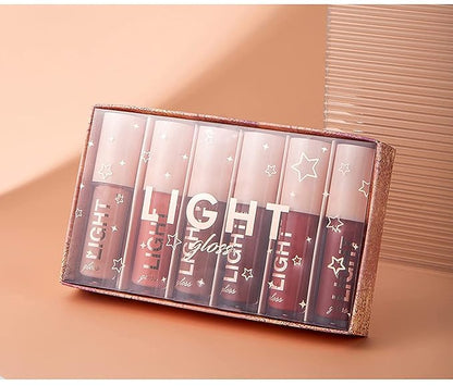 MAEPEOR Moisturizing Lipgloss Set 6PCS Smooth Hydrating Lip Gloss Neutral Nude Nourishing Glossy Lipgloss for Women and Girls (Moisturizing, 6PCS Set A)