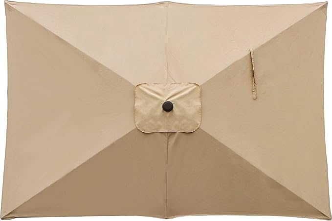 Blissun Rectangular Patio Umbrella, Table Market Umbrella with Tilt and Crank, Outdoor Umbrella for Garden, Deck, Backyard, Pool and Beach