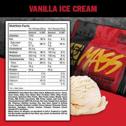 Mutant Mass Weight Gainer Protein Powder - Mass Builder for Bulking and Lean Mass Gainer, The Weight Gainer Men Need to Bulk up – 5 Pound – Chocolate Fudge Brownie