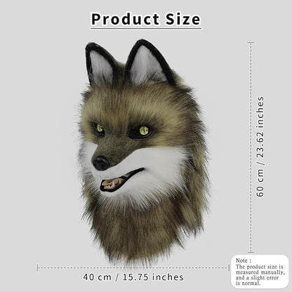 HAOAN Furry Dog Mask Animal Wolf Full Head for Halloween Fancy Dress Party Cosplay Costume Women Men
