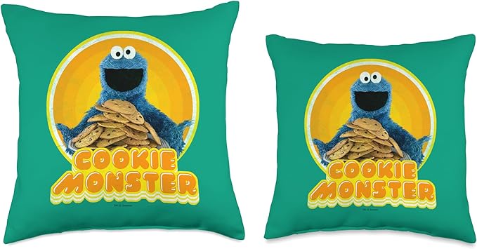 Sesame Street Cookie Monster Iron On Throw Pillow, 18x18, Multicolor