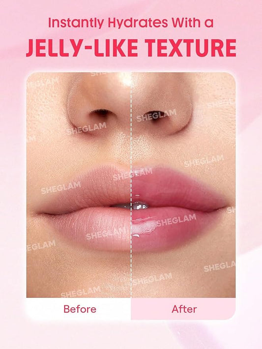 SHEGLAM Jelly Wow Tinted Lip Oil Plumping Lip Gloss Natural -Pinky Swear