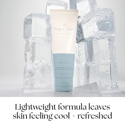 After Sun Cooling Lotion w/Organic Aloe Vera, Peppermint, Shea Butter, Vitamin E - Natural Vegan Sunburn Relief, Aftersun Care