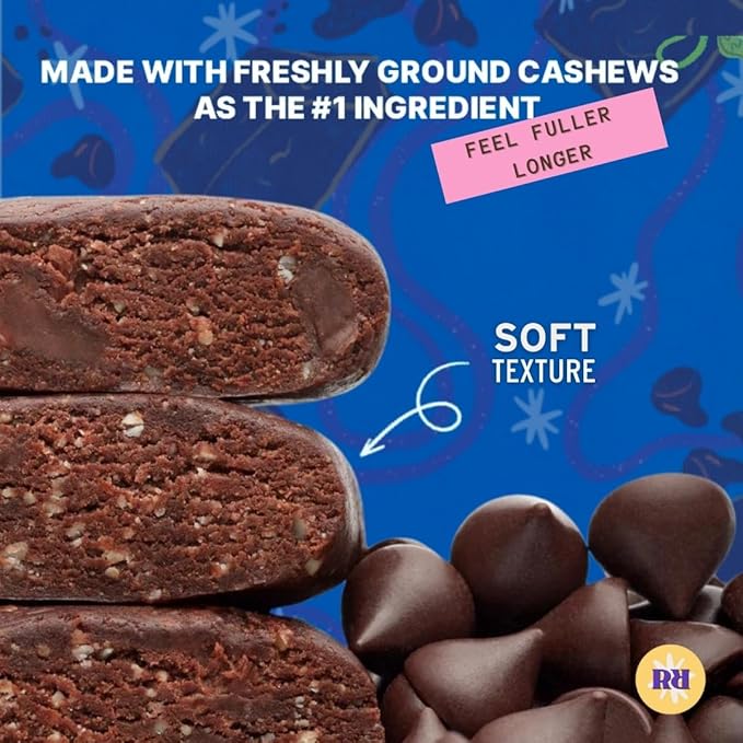 Raw Rev Vegan Protein Bars- Double Chocolate Brownie Batter, 12 bars, Non-GMO, Plastic-Neutral, Nothing Artificial, Glo Formula, Gluten-Free, Keto-Friendly, Paleo, Kosher, No Sugar Alcohols, No Stevia.