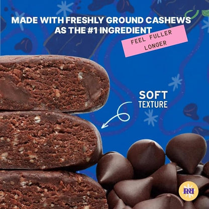 Raw Rev Vegan Protein Bars- Double Chocolate Brownie Batter, 12 bars, Non-GMO, Plastic-Neutral, Nothing Artificial, Glo Formula, Gluten-Free, Keto-Friendly, Paleo, Kosher, No Sugar Alcohols, No Stevia.