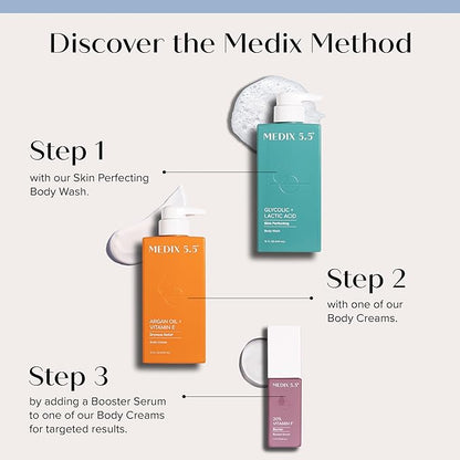 Medix 5.5 Argan Oil Cream W/Vitamin E Anti Aging Skin Care Moisturizer Body Cream | Firming Body Lotion Reduces Look Of Wrinkles, Cellulite, Crepey, & Uneven Skin Tone For Women & Men, 15 Fl Oz