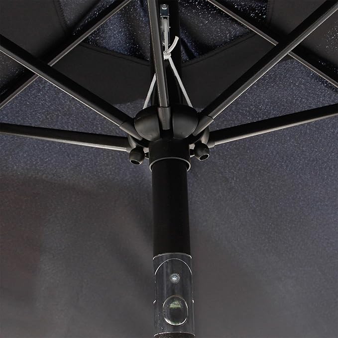 Blissun 7.5 ft Patio Umbrella, Yard Umbrella, Outdoor Market Umbrella with Push Button Tilt Crank (Black)