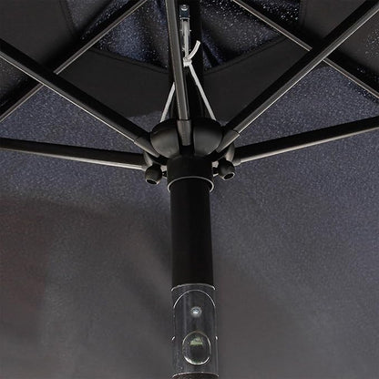 Blissun 7.5 ft Patio Umbrella, Yard Umbrella, Outdoor Market Umbrella with Push Button Tilt Crank (Black)