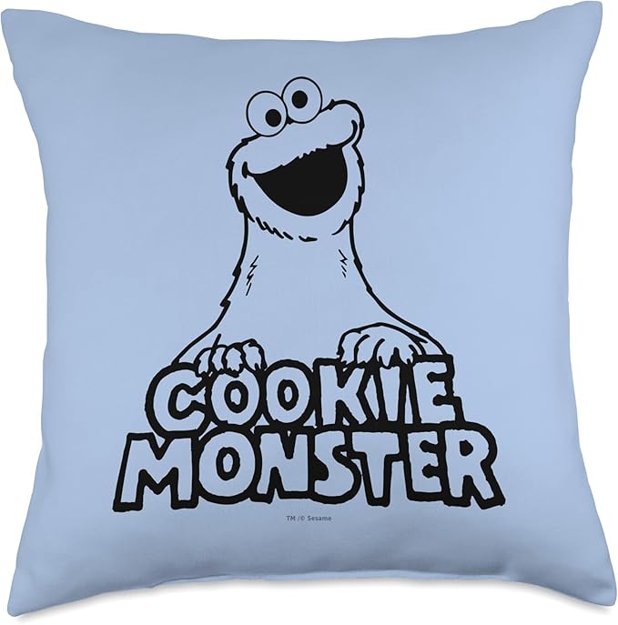 Sesame Street Vintage Cookie Monster Throw Pillow, 18x18, Multicolor