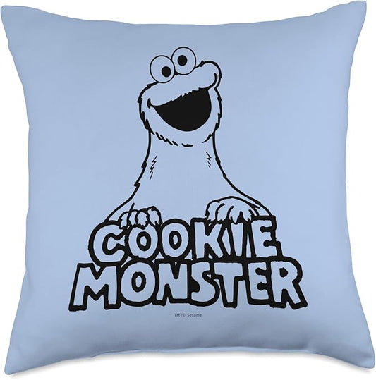 Sesame Street Vintage Cookie Monster Throw Pillow, 18x18, Multicolor