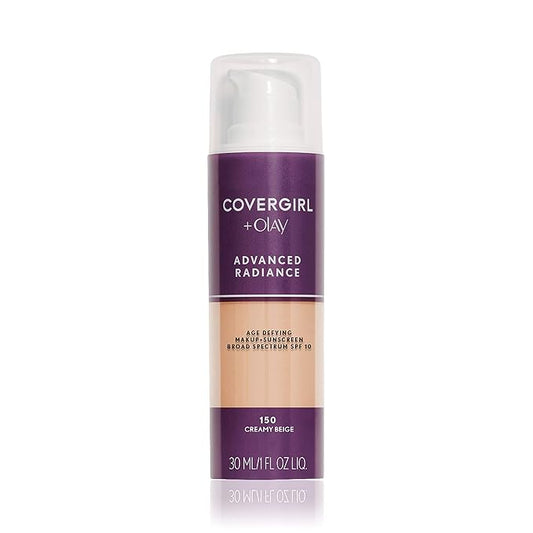 COVERGIRL Advanced Radiance Age Defying Foundation Makeup Creamy Creamy Beige, 1 oz