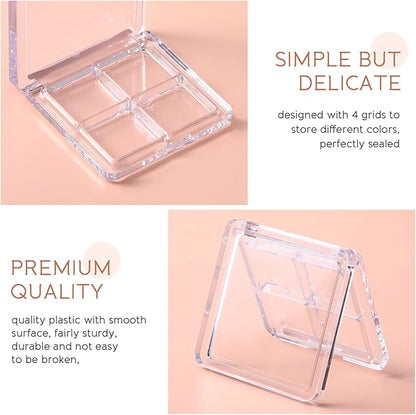 Beaupretty 8 Pieces Empty Eyeshadow Pallet 4 Grids