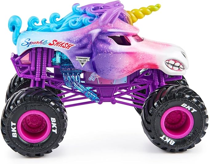 Monster Jam, Official Sparkle Smash Monster Truck, Collector Die-Cast Vehicle, 1:24 Scale