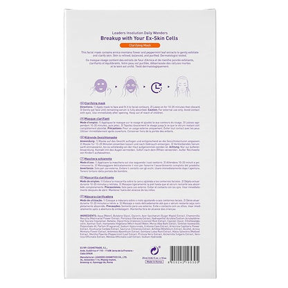 Leaders Insolution Daily Wonders Breakup With Your Ex-Skin Cells Facial Mask Sheet Clarifying and Exfoliating Dead Skin Korean Skincare (10 Sheets)