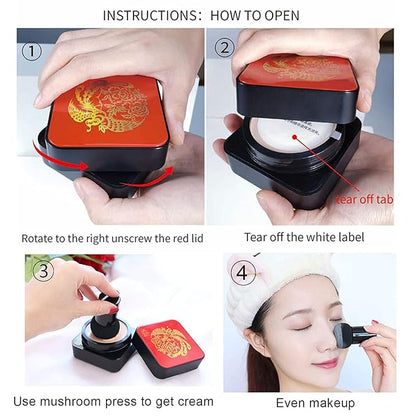 Mushroomhead Air Cushion CC Cream Flawless Foundation Natural Brush (