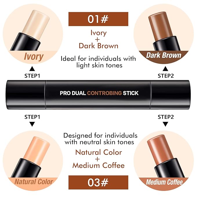4 Colors Cream Contour, Stick Palette, Contouring Concealer,