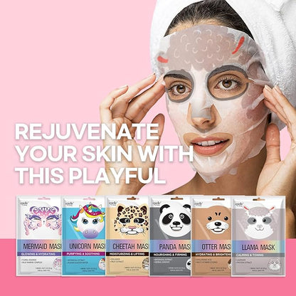 Epielle Animal Character Sheet Masks | Korean Spa Masks for All Skin Types | Face Mask, Spa Gifts, Birthday Party Gifts, Girls' Night, Skincare Party | Assorted 6 Pack | Korean Skincare