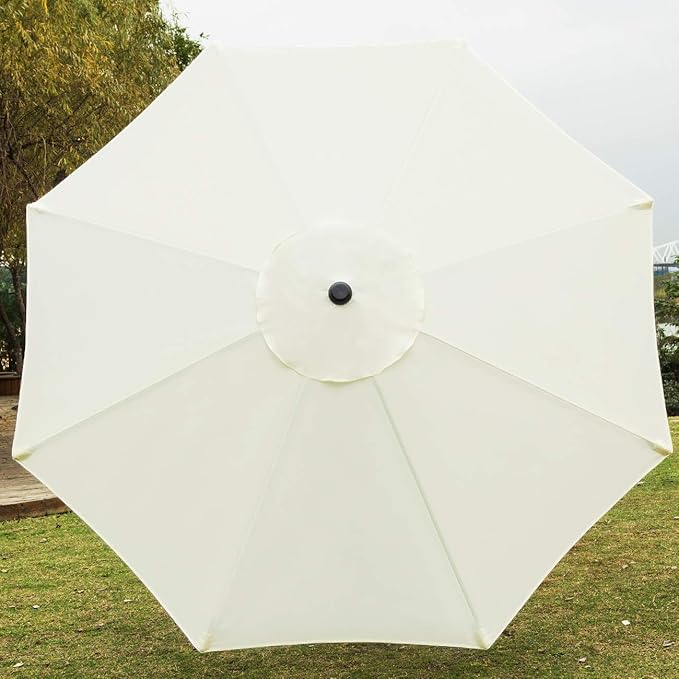 Sunnyglade 9' Patio Umbrella Outdoor Table Umbrella with 8 Sturdy Ribs (Beige)