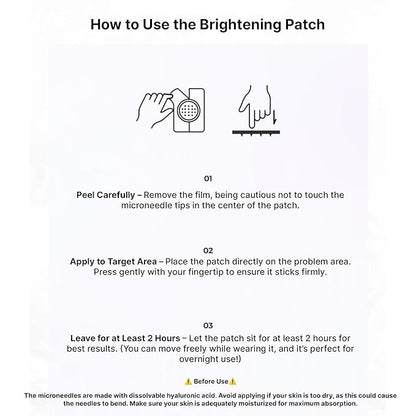 Niacin Vita C Snow Patch - Fast Dark Spot Removal, Gentle & Effective Whitening Patch, High Adhesion & Long-Lasting Results, Dermatologically Tested, Korean Skincare