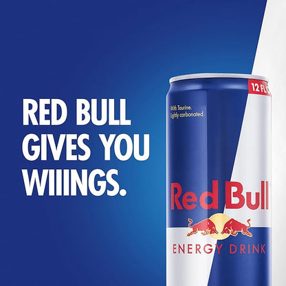 Red Bull Energy Drink with 114mg Caffeine plus Taurine & B Vitamins, 12 Fl Oz, 6 Packs of 4 Cans (Pack of 24)