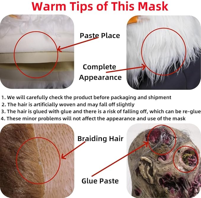 1Pc Horror Zombie Mask Walking Dead Seaweed Zombie Full Head Helmet Terror Latex Monster Full Face Masks Halloween Dress up Props