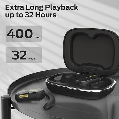 Monster Open Ear AC312 Headphones, Bluetooth 5.4, Wireless Earbuds with ENC Noise-Cancelling Mic, Immersive Stereo Sound by 16mm Large Drivers, Clear Calls, 32H Playtime, Sport Earbuds