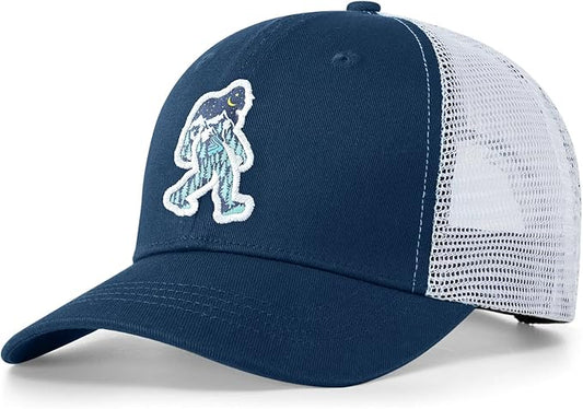 Mesh Bigfoot Hat Leather Cap for Men- Great Snapback Closure Sasquatch Hat for Hunting & Hiking
