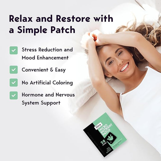 Klova Micronutrient Patches for Energy & Relaxation | Easy-Apply, Time-Release Formula with Herbal Extracts