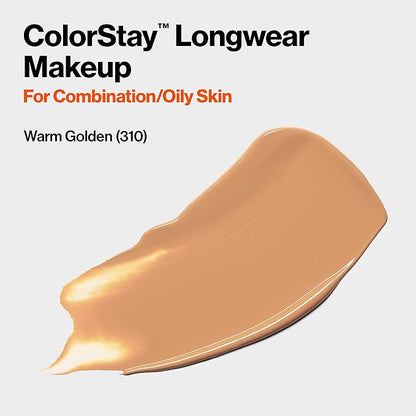 Revlon Liquid Foundation, ColorStay Face Makeup for Combination Golden (310), 1.0 Oz