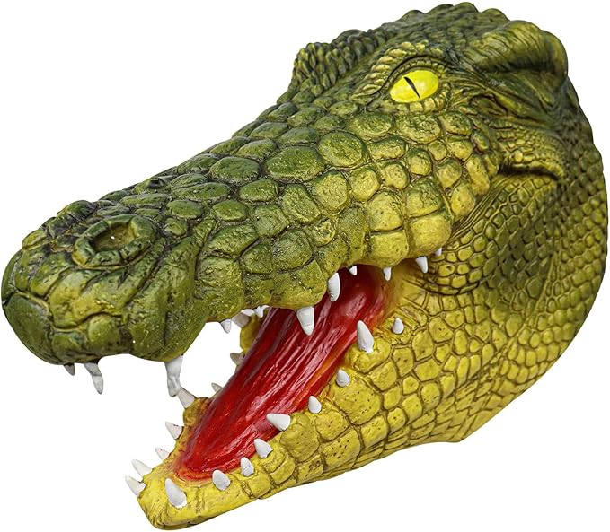 Halloween Alligator Mask Novelty Latex Animal Full Head Mask Party Cosplay Mask Crocodile Costume Props for Adult Carnival Party