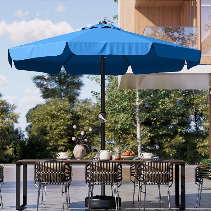 11FT Patio Umbrella Table Market Umbrella w/Crank Outdoor Umbrellas for Garden, Deck, Backyard, Pool and Beach, Royal Blue