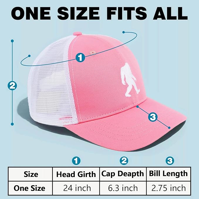 Mesh Bigfoot Hat Leather Cap for Men- Great Snapback Closure Sasquatch Hat for Hunting & Hiking