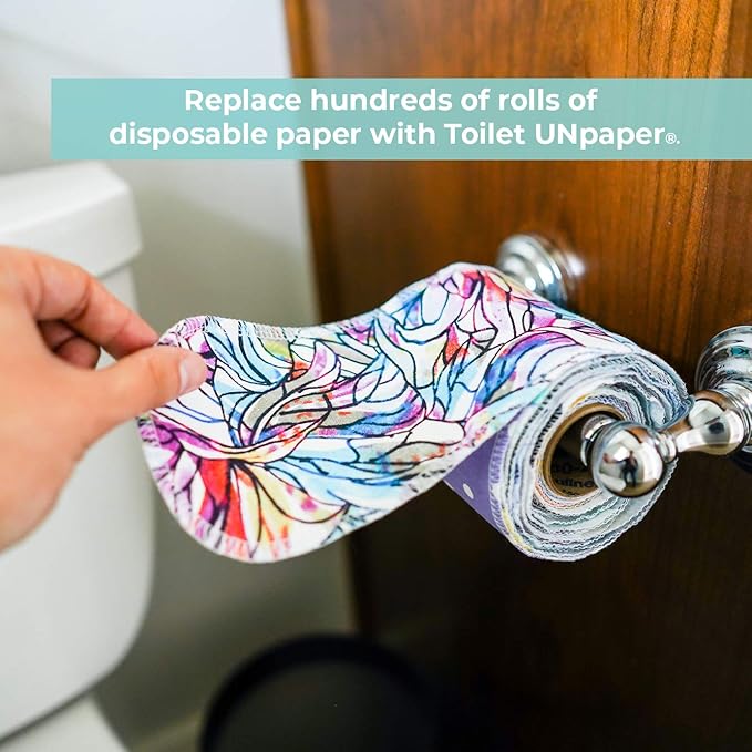 Marley's Monsters Toilet UNpaper - 24 count roll, Reusable Toilet Paper - Absorbent Bidet Cloth Wipes (Surprise Print)