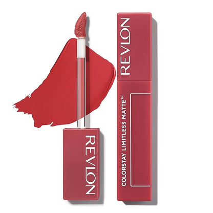 Revlon ColorStay Limitless Matte Liquid Lipstick, Vegan Formula, No-Budge, Longwear Lip Color, Long Lasting, Lightweight/Comfortable, Waterproof, 008 Stir Me Up, 0.17 fl oz