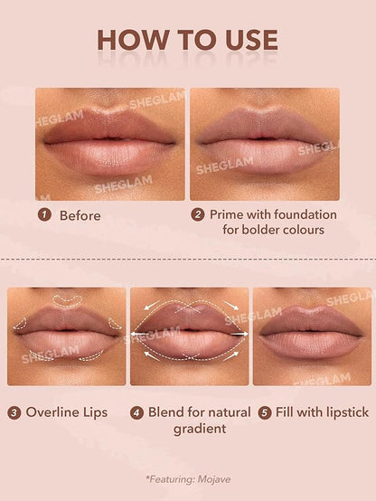 SHEGLAM Lip Liner Creamy Matte Pencil High Pigment Not Easy to Fade Silky Smooth Matte Contour Tint Lip Makeup-Concrete Jungle