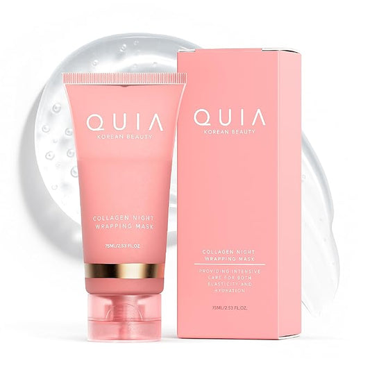 QUIA Overnight Collagen Wrapping Mask – Wake Up with Firmer, Hydrated Skin – Easy Peel-Off Formula – Korean Skincare for Radiance and Elasticity – For All Skin Types, 75mltologist-Tested- For All Skin Types