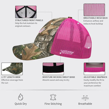 LOOGU Fishing Hat Mesh Back for Men Women Adjustable Baseball Trucker Cap Snapback Hats