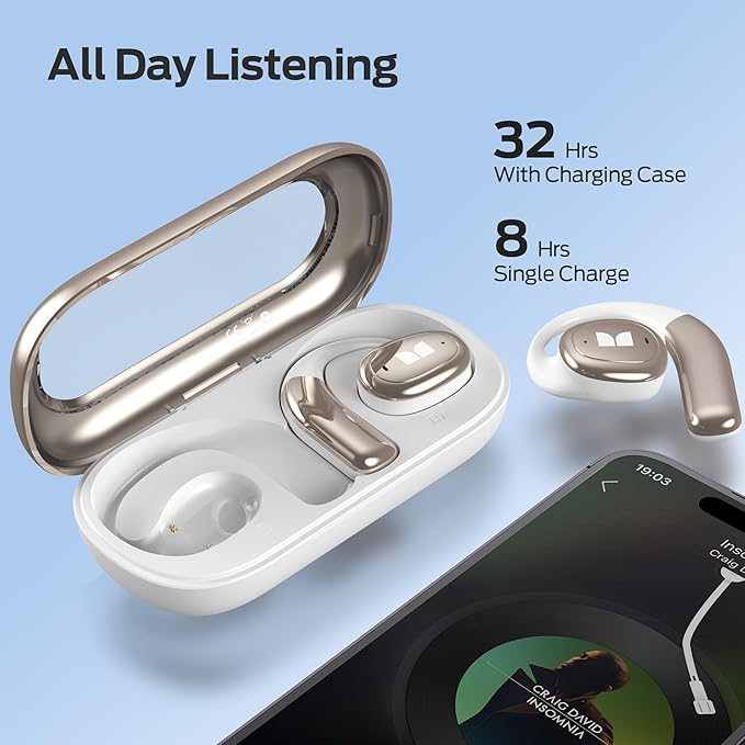 Monster Open Ear AC311 Wireless Earbuds, Bluetooth 5.4 Open Ear Headphones, Up to 30 Hours Playtime Bluetooth Ear Earbuds with Stereo Sound, Touch Control and IPX5 Waterproof Earbphones