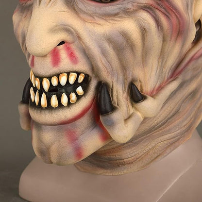 Jeepers Mask Creepers Creepy Tribal Head Cover Horror Monster Halloween Costume Prop, Realistic Facial Details, Latex Material