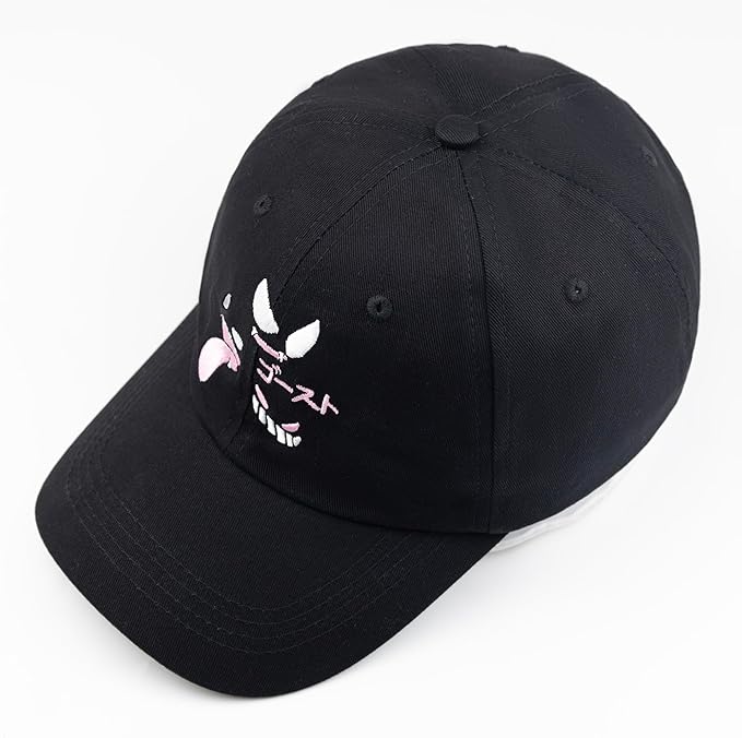 Ghost Type Anime Embroidered Hat - Funny Baseball Hats, Black Baseball Cap for Women Men