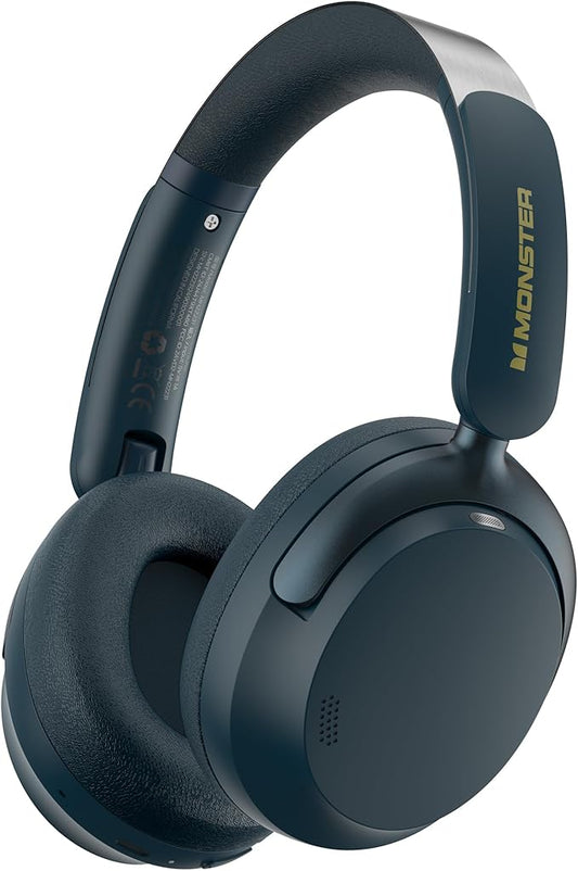 Monster Persona 3rd ANC Headphones, Bluetooth 5.4 Active Noise Canceling Headphones, Comfort Headphone with 70 Hours Playtime, Over Ear Wireless Headphone, Microphone for Call, Foldable Design-Blue