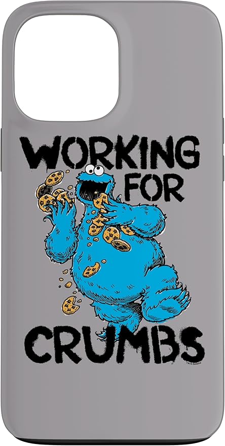 iPhone 13 Pro Max Sesame Street Cookie Monster Working for Crumbs Case