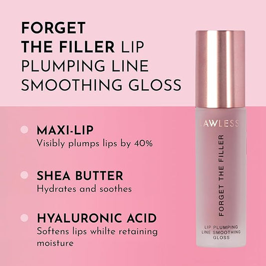 Women's Forget The Filler Lip Plumper Line Gloss, Velvet, Pink, 0.11 Fl Oz (Pack of 1)