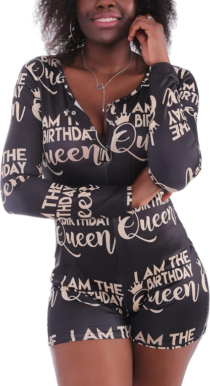 MissShorthair Onesies Women Sexy, Cute Onesie Pajamas for Women Long Sleeve Cookie Monster Large