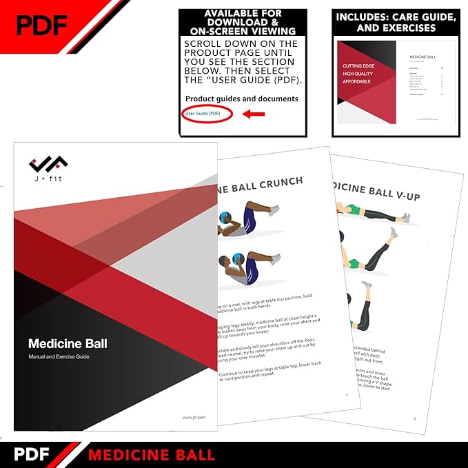 JFIT Medicine Exercise Ball with Dual Texture